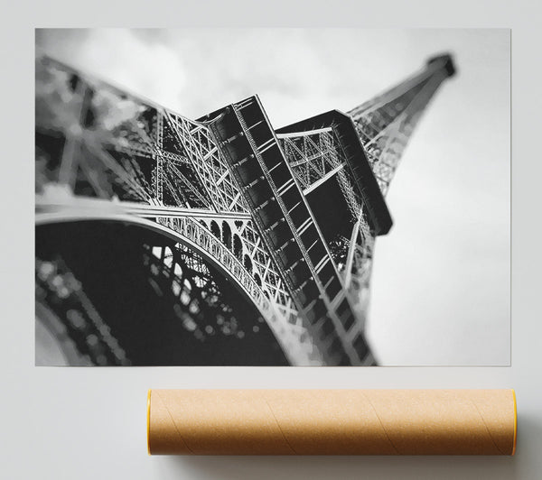 Paris Under The Eiffel Tower B N W Print