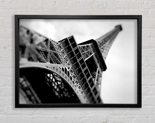 Paris Under The Eiffel Tower B n W Framed Print