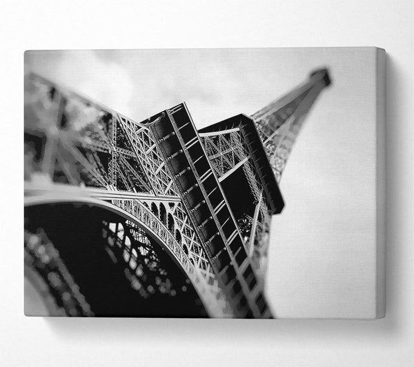  A Canvas Print of Paris Under The Eiffel Tower B n W Canvas Art