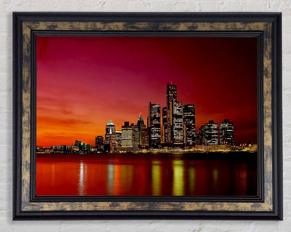 Pink City Lights Framed Print