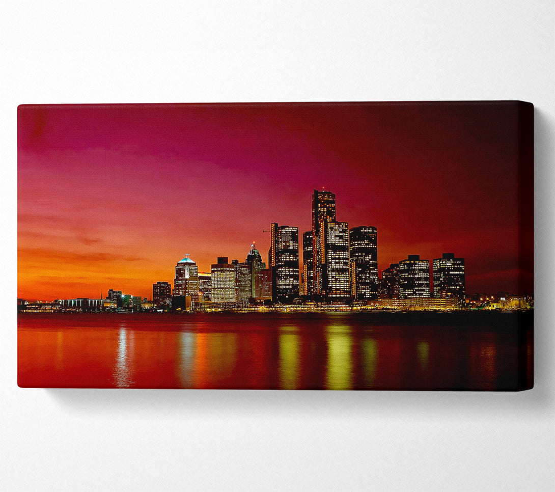  A Canvas Print of Pink City Lights Canvas Wall Art
