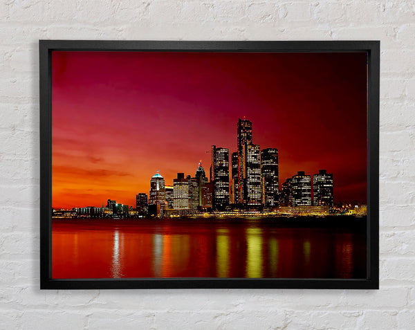 Pink City Lights Framed Print