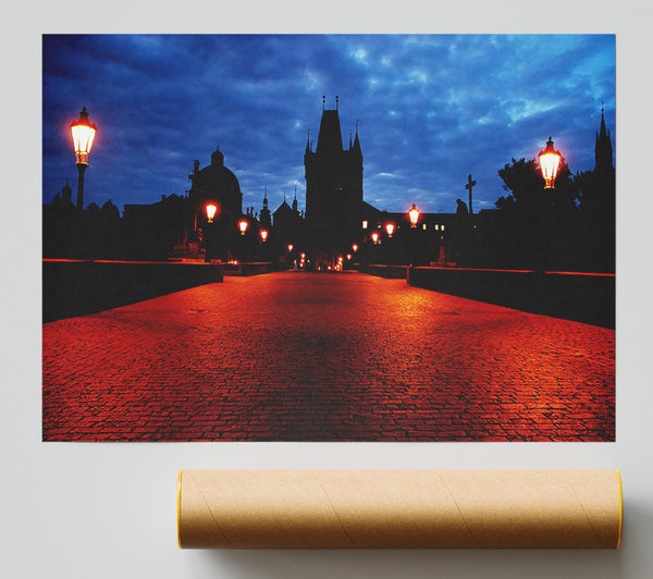 Prague Night Lights Poster