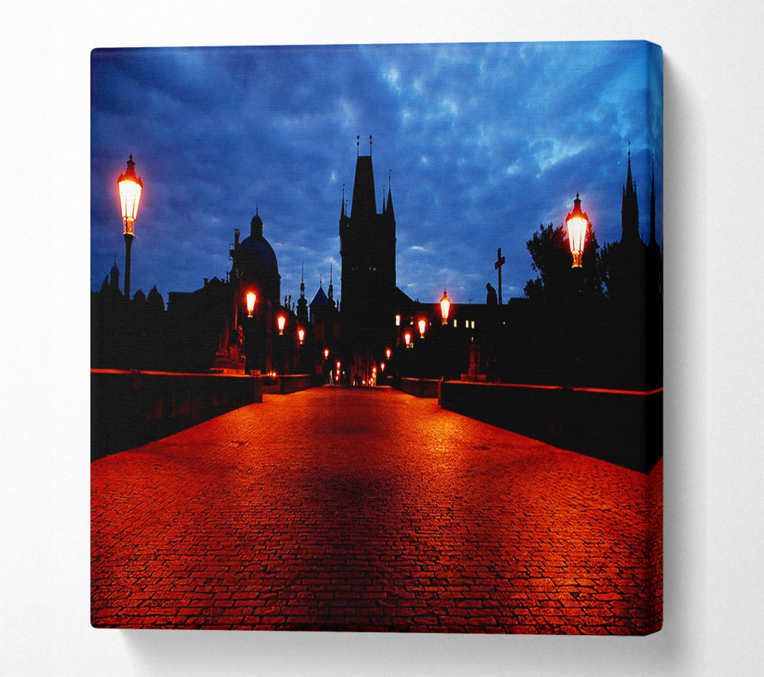  A Canvas Print of Prague Night Lights Canvas Wall Art