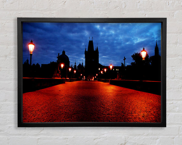 Prague Night Lights Framed Print