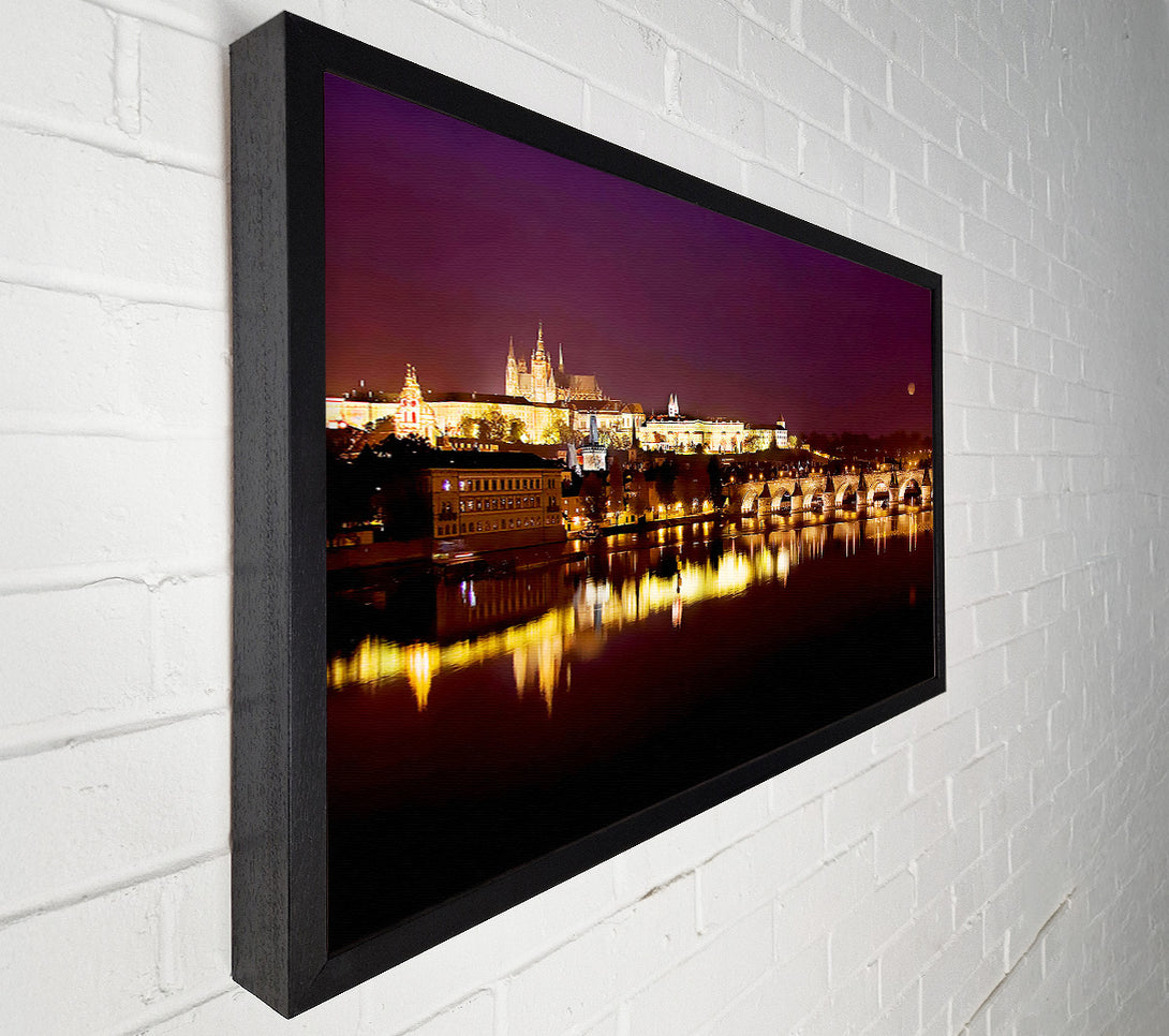  A Canvas Print of Purple City Reflections Canvas Wall Art