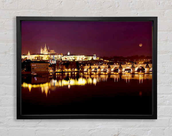 Purple City Reflections Framed Print