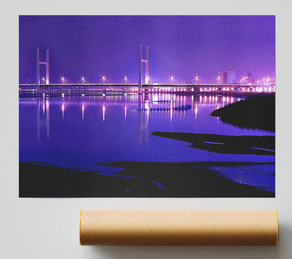 Purple Night Shoreline Poster