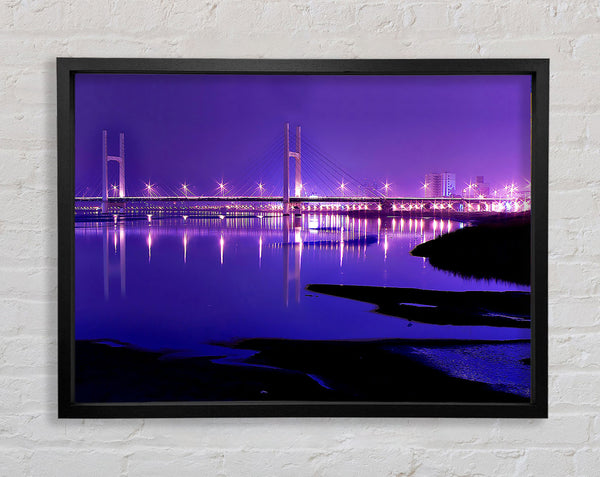 Purple Night Shoreline Framed Print