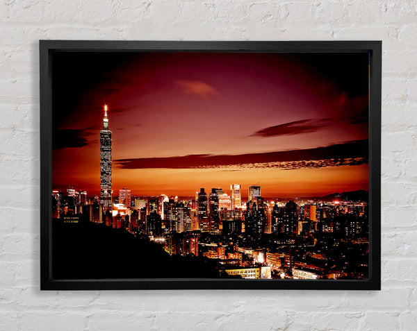 Radio Tower Beacon City Framed Print