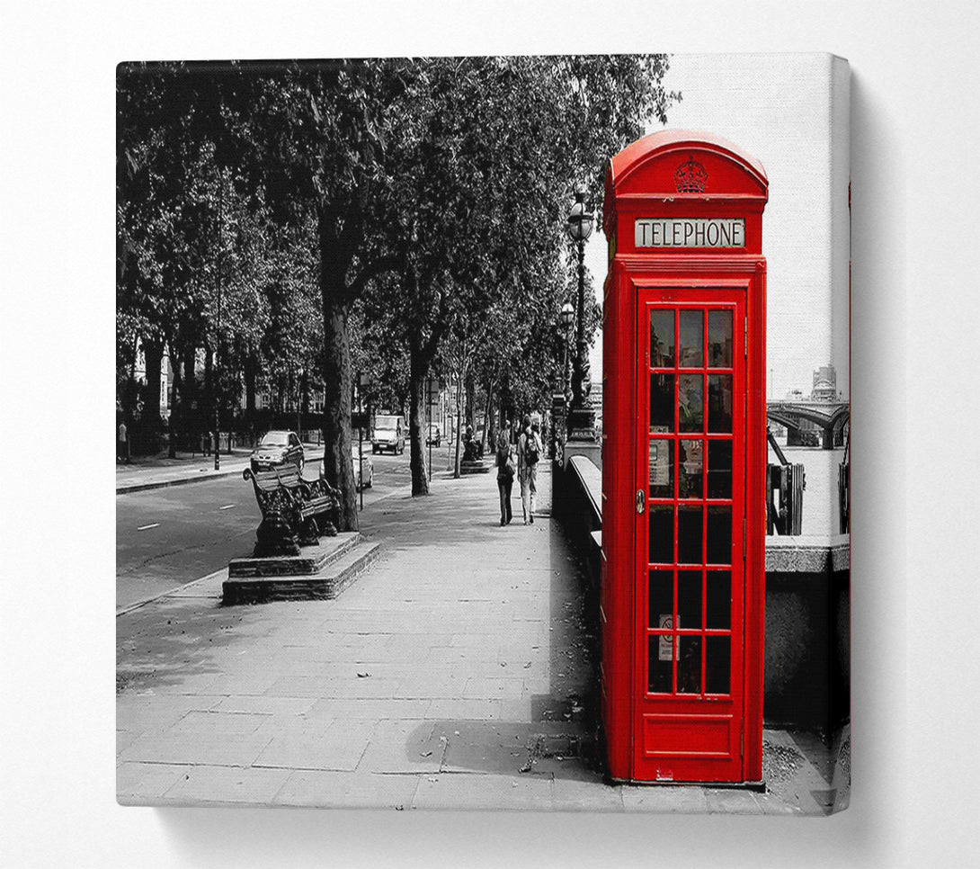  A Canvas Print of Red Phone Box London Canvas Art