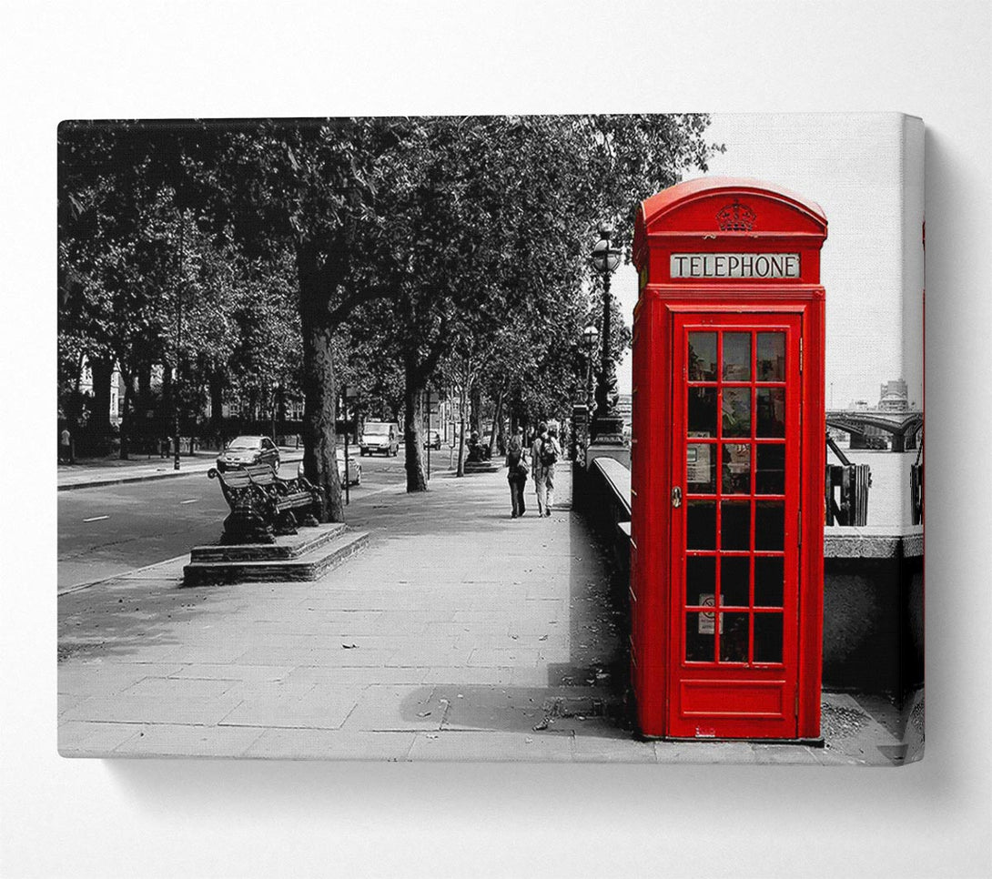  A Canvas Print of Red Phone Box London Canvas Art