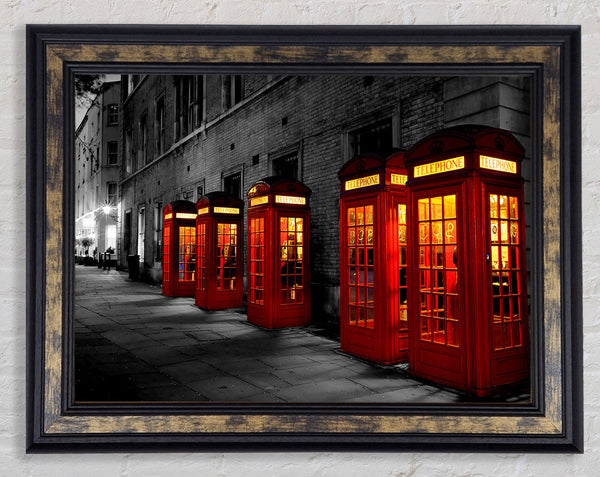 Red Telephone Boxes London England Framed Print