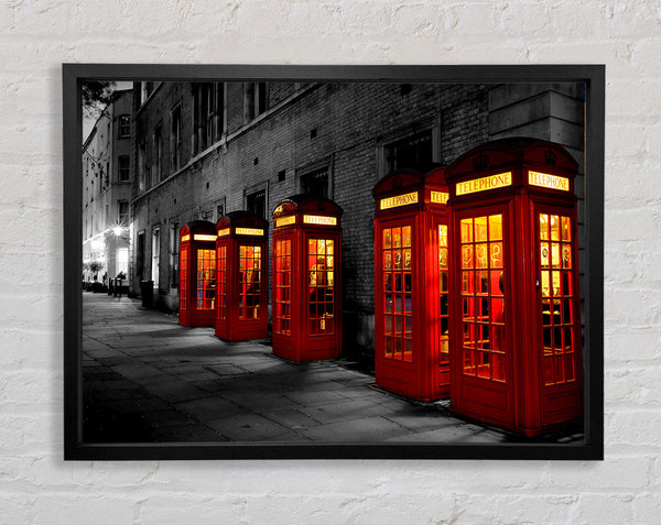 Red Telephone Boxes London England Framed Print