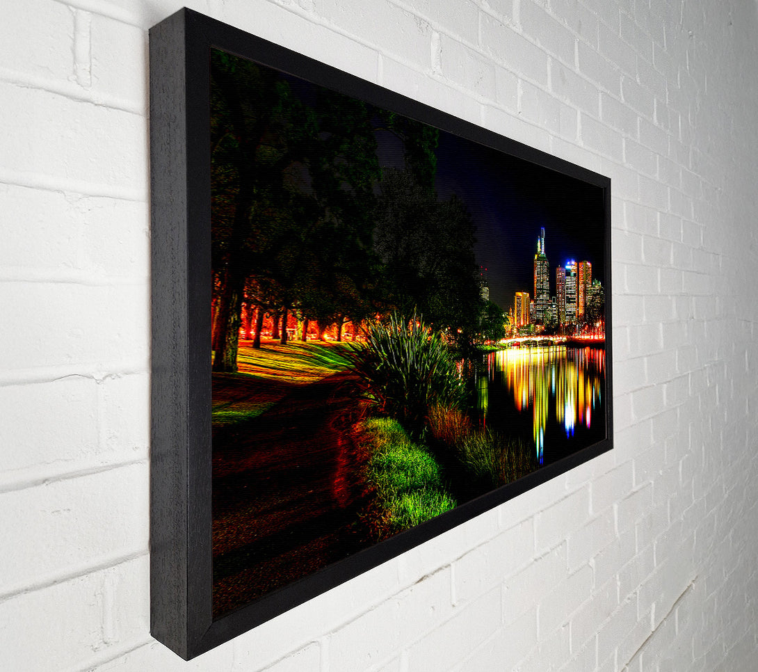  A Canvas Print of Reflections Of A City River Canvas Art