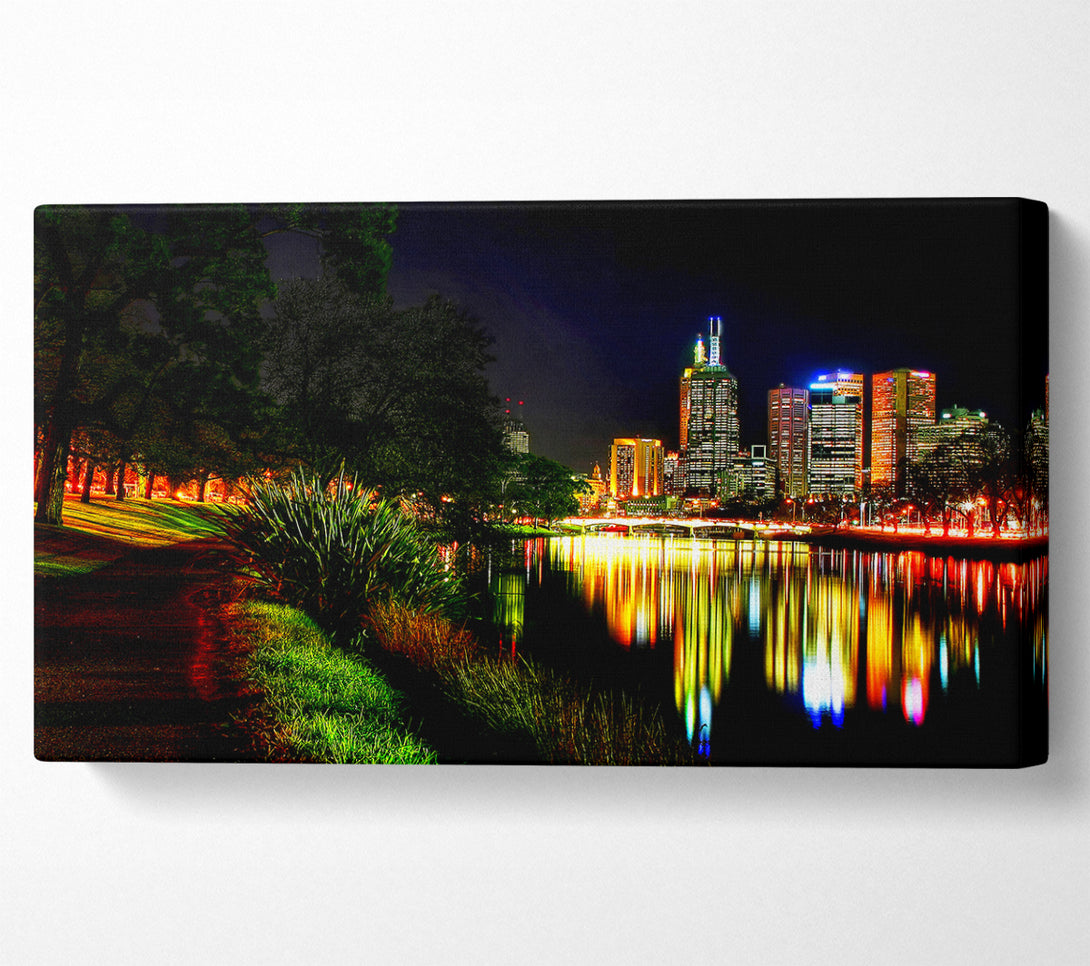  A Canvas Print of Reflections Of A City River Canvas Art