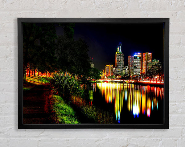 Reflections Of A City River Framed Print