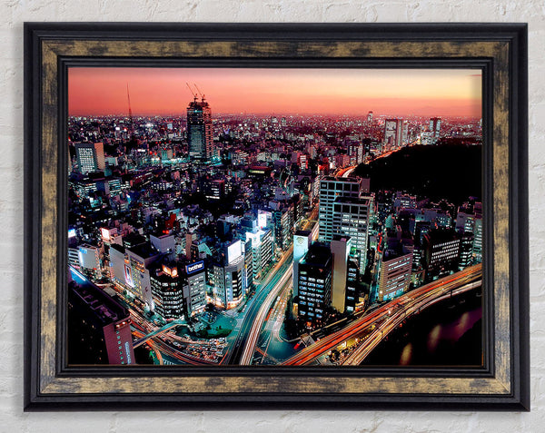 Rush Hour Through The City Framed Print
