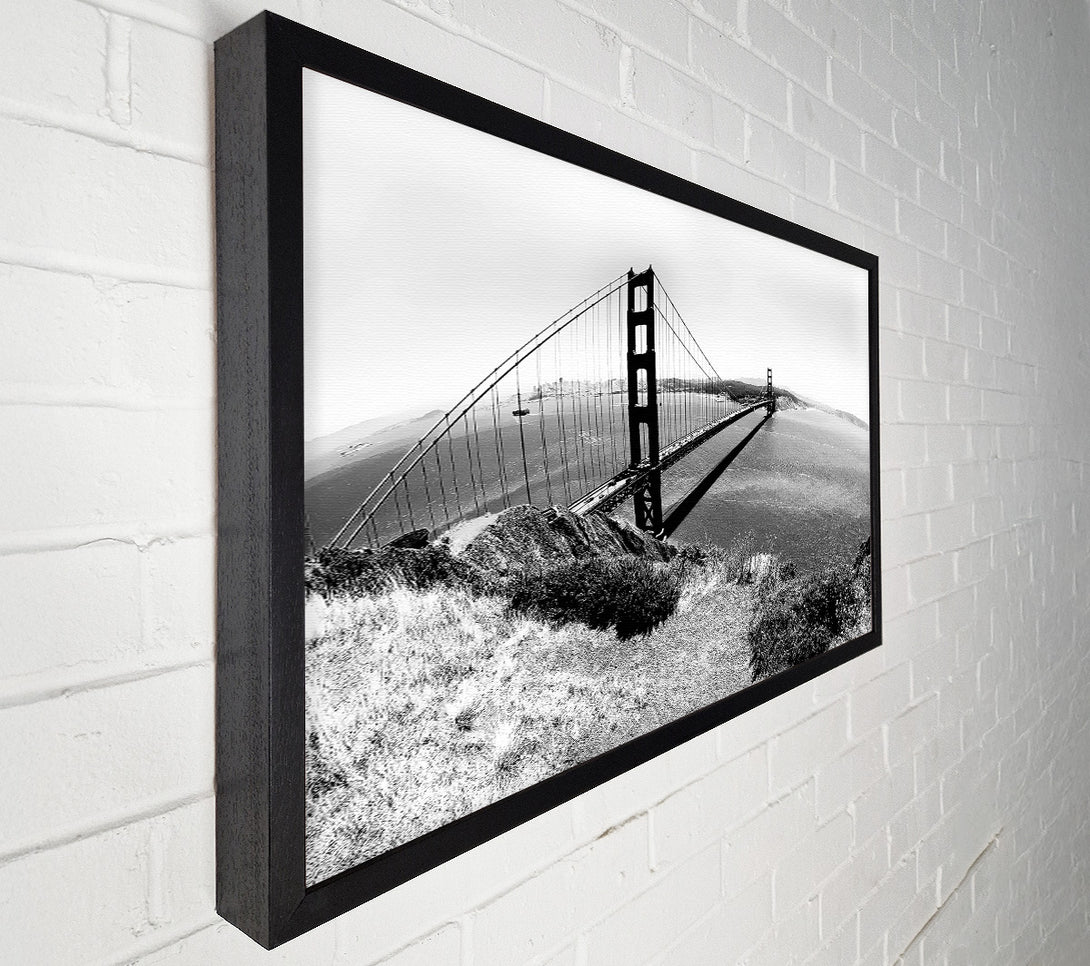  A Canvas Print of San Francisco Bridge B n W Across The Waters Canvas Print