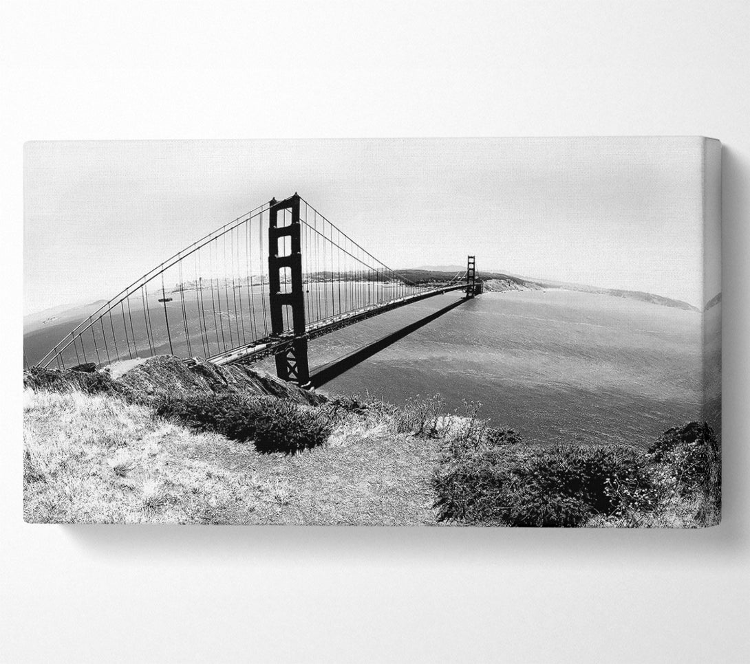  A Canvas Print of San Francisco Bridge B n W Across The Waters Canvas Print