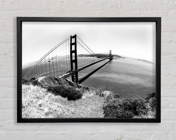 San Francisco Bridge B n W Across The Waters Framed Print