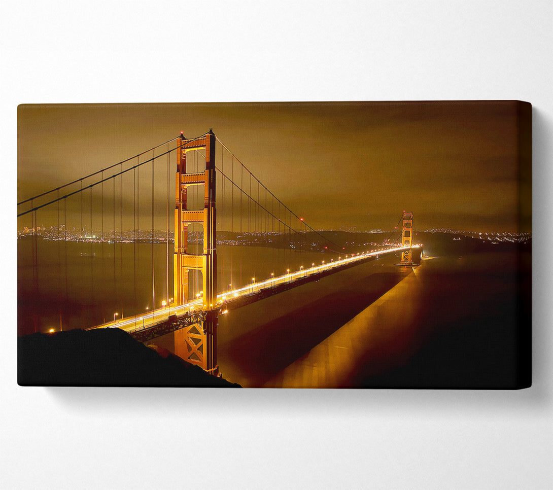  A Canvas Print of San Francisco Bridge Golden Mist Canvas Wall Art