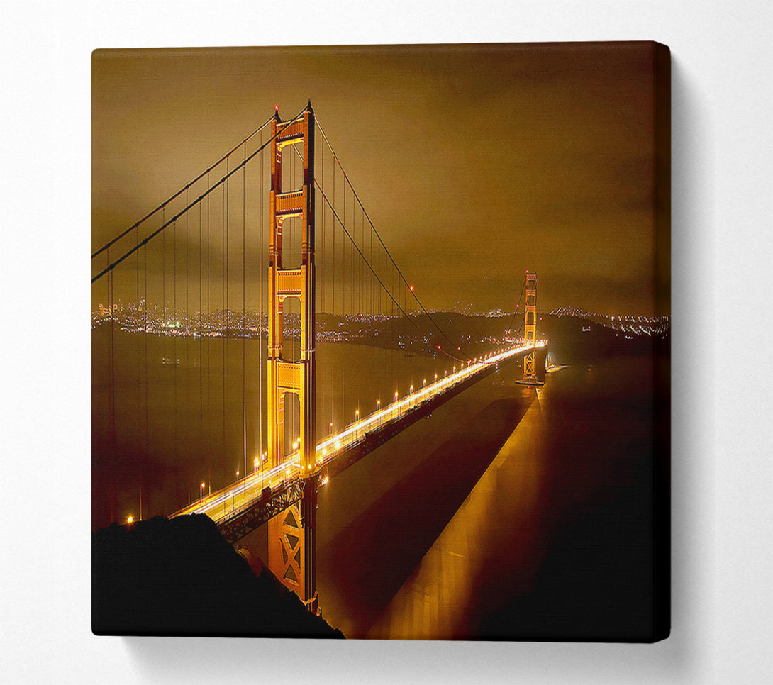  A Canvas Print of San Francisco Bridge Golden Mist Canvas Wall Art