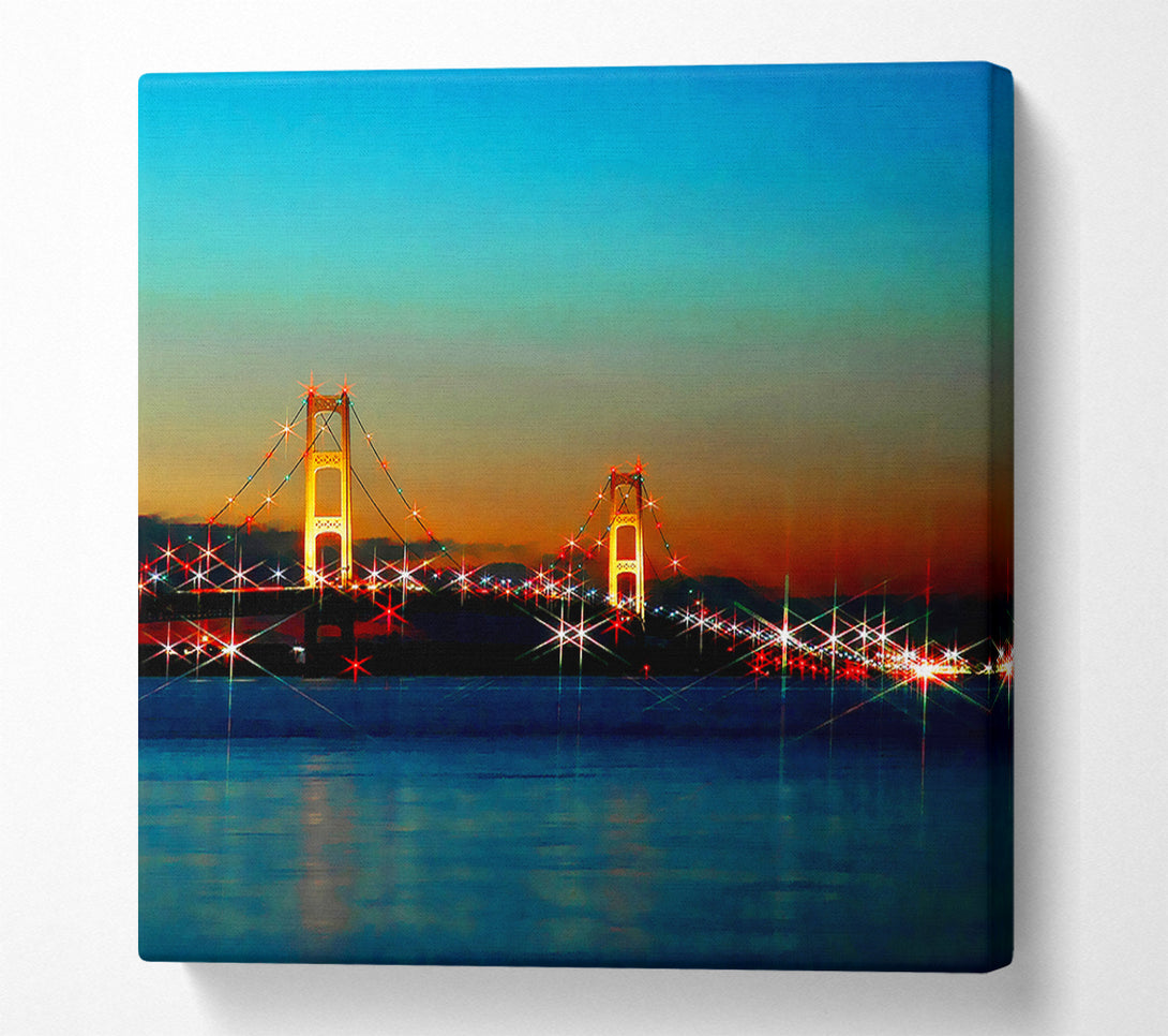  A Canvas Print of San Francisco Bridge Lights Canvas Wall Art