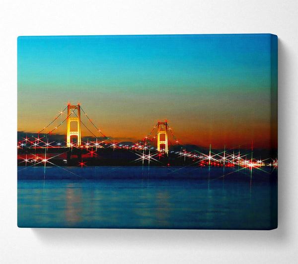  A Canvas Print of San Francisco Bridge Lights Canvas Wall Art