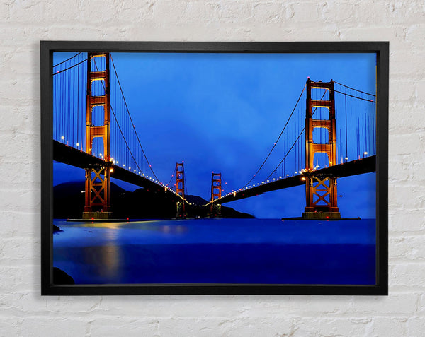 San Francisco Bridge Twins Blue Hue Framed Print