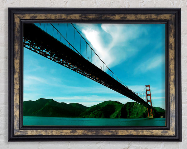 San Francisco Golden Gate Bridge Blue View Framed Print