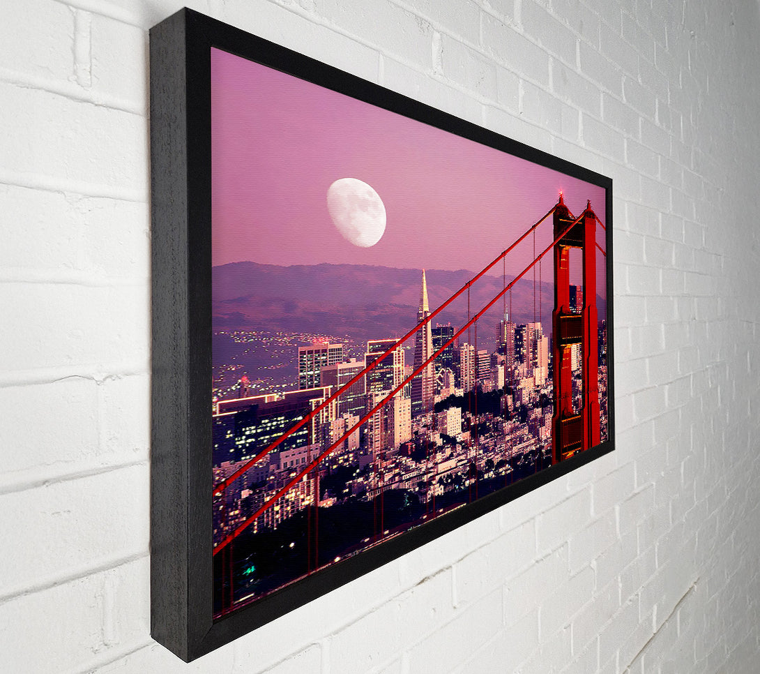  A Canvas Print of San Francisco Moonlit View Canvas Wall Art