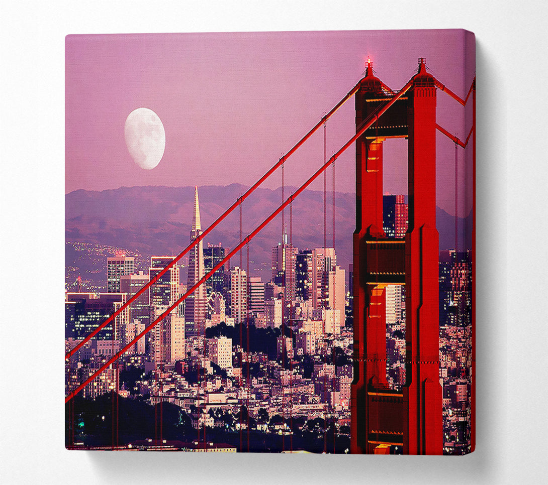  A Canvas Print of San Francisco Moonlit View Canvas Wall Art