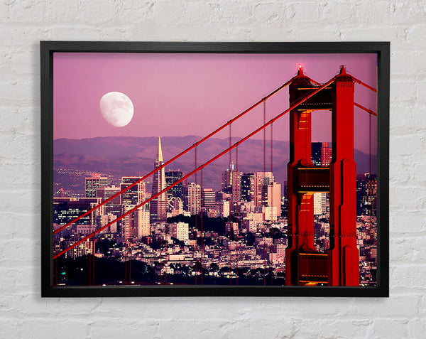 San Francisco Moonlit View Framed Print