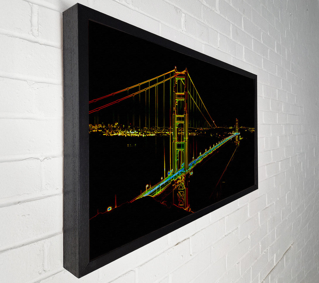  A Canvas Print of San francisco Bridge Psychedelic Canvas Print