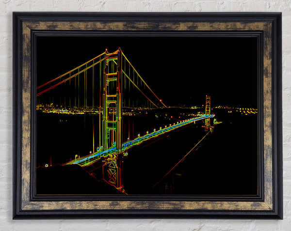 San francisco Bridge Psychedelic Framed Print