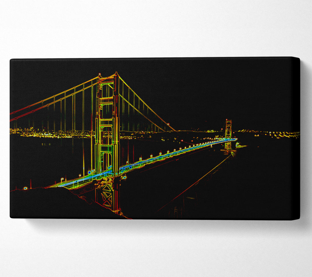  A Canvas Print of San francisco Bridge Psychedelic Canvas Print