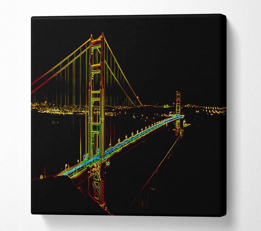  A Canvas Print of San francisco Bridge Psychedelic Canvas Print