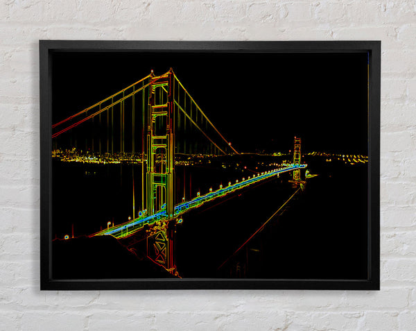 San francisco Bridge Psychedelic Framed Print