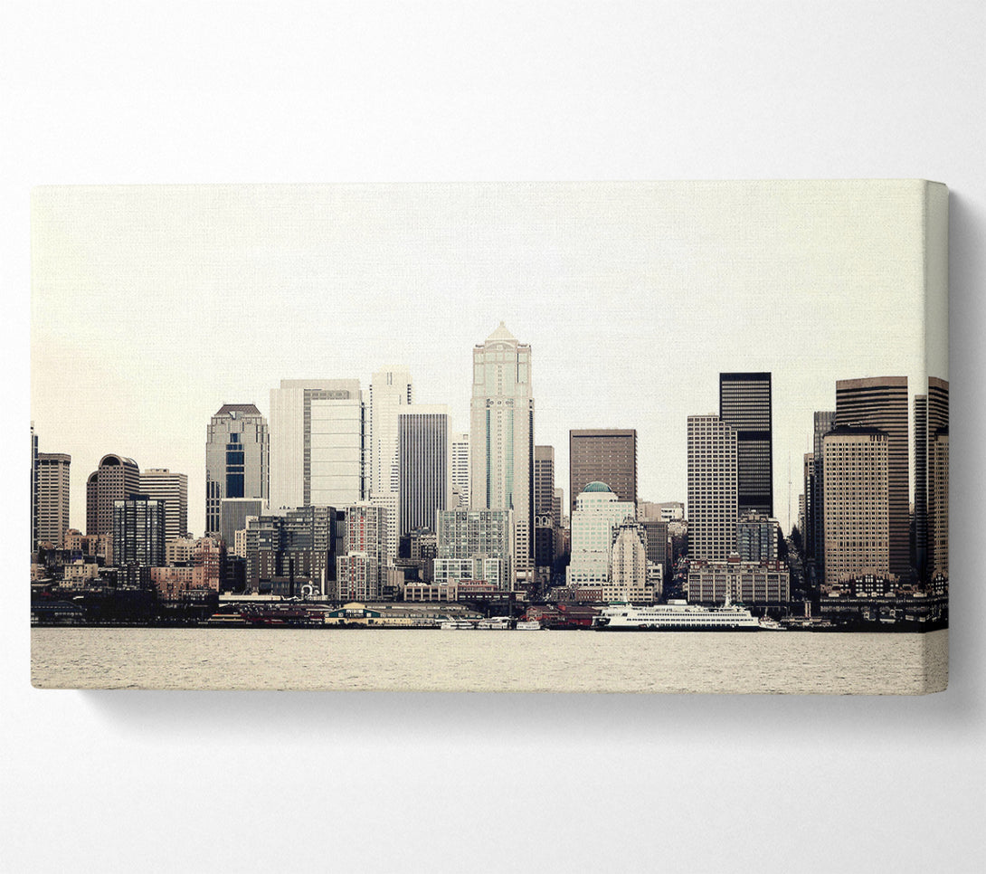  A Canvas Print of Seattle As Seen From Elliot Bay Canvas Art