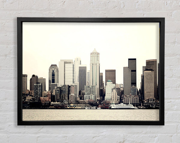 Seattle As Seen From Elliot Bay Framed Print