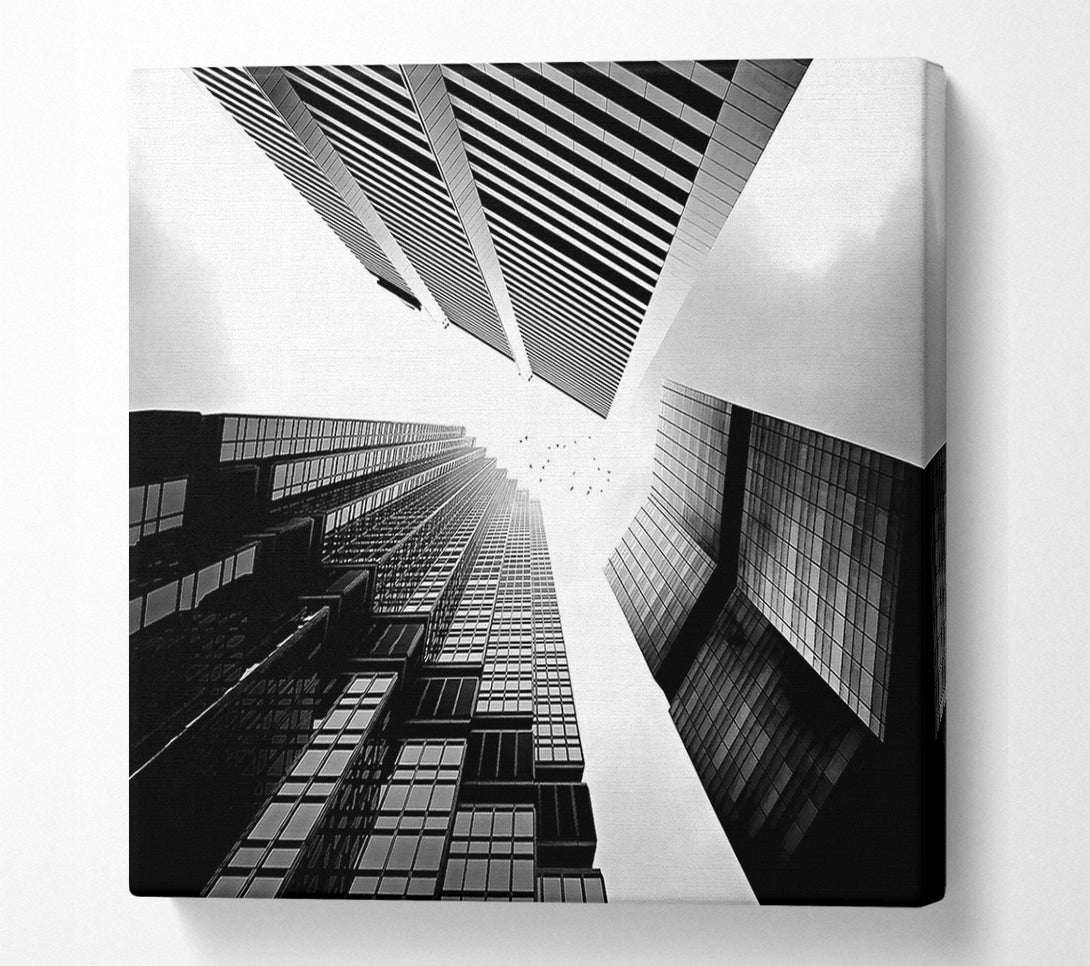  A Canvas Print of Skyscrapers In Black And White Canvas Wall Art