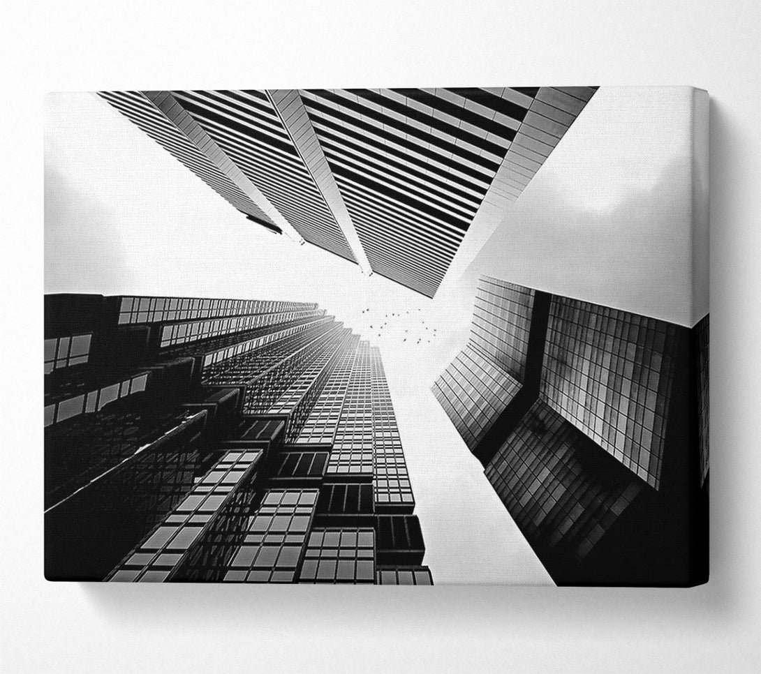  A Canvas Print of Skyscrapers In Black And White Canvas Wall Art