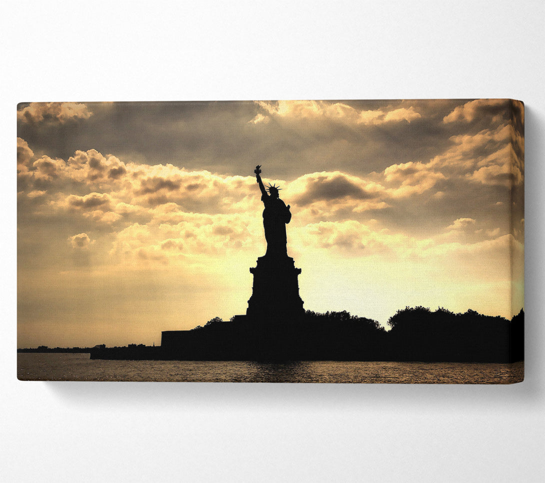  A Canvas Print of Statue Of Liberty United States Morning Rays Canvas Print