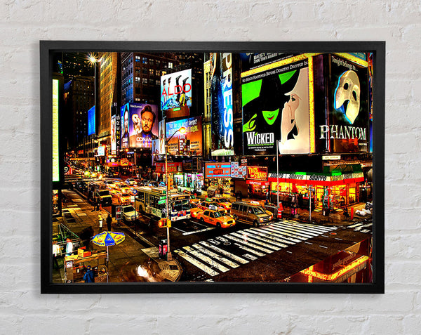 Street Advertising In New York Framed Print