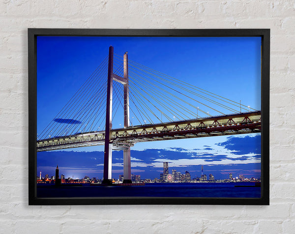 Suspension Bridge Nights Framed Print