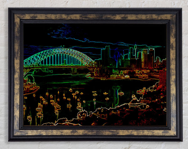 Sydney Australia Psychedelic Framed Print