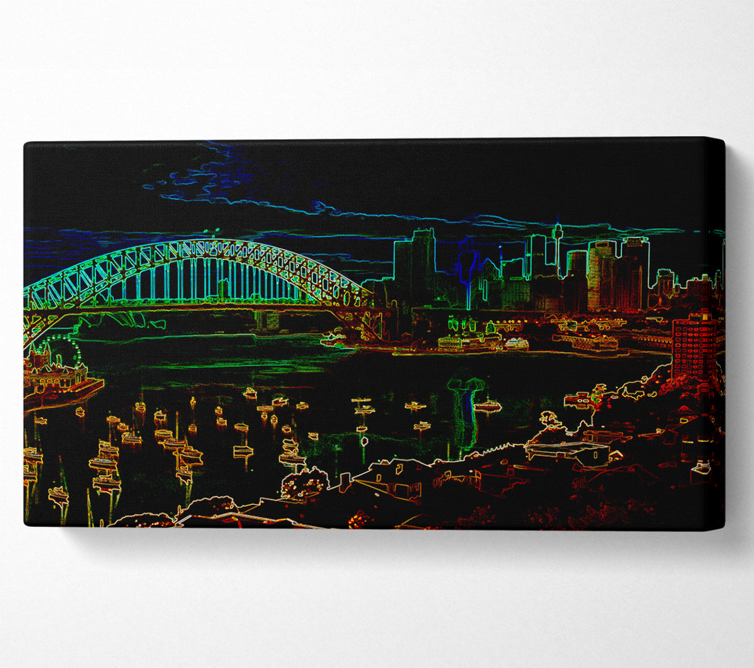  A Canvas Print of Sydney Australia Psychedelic Canvas Print