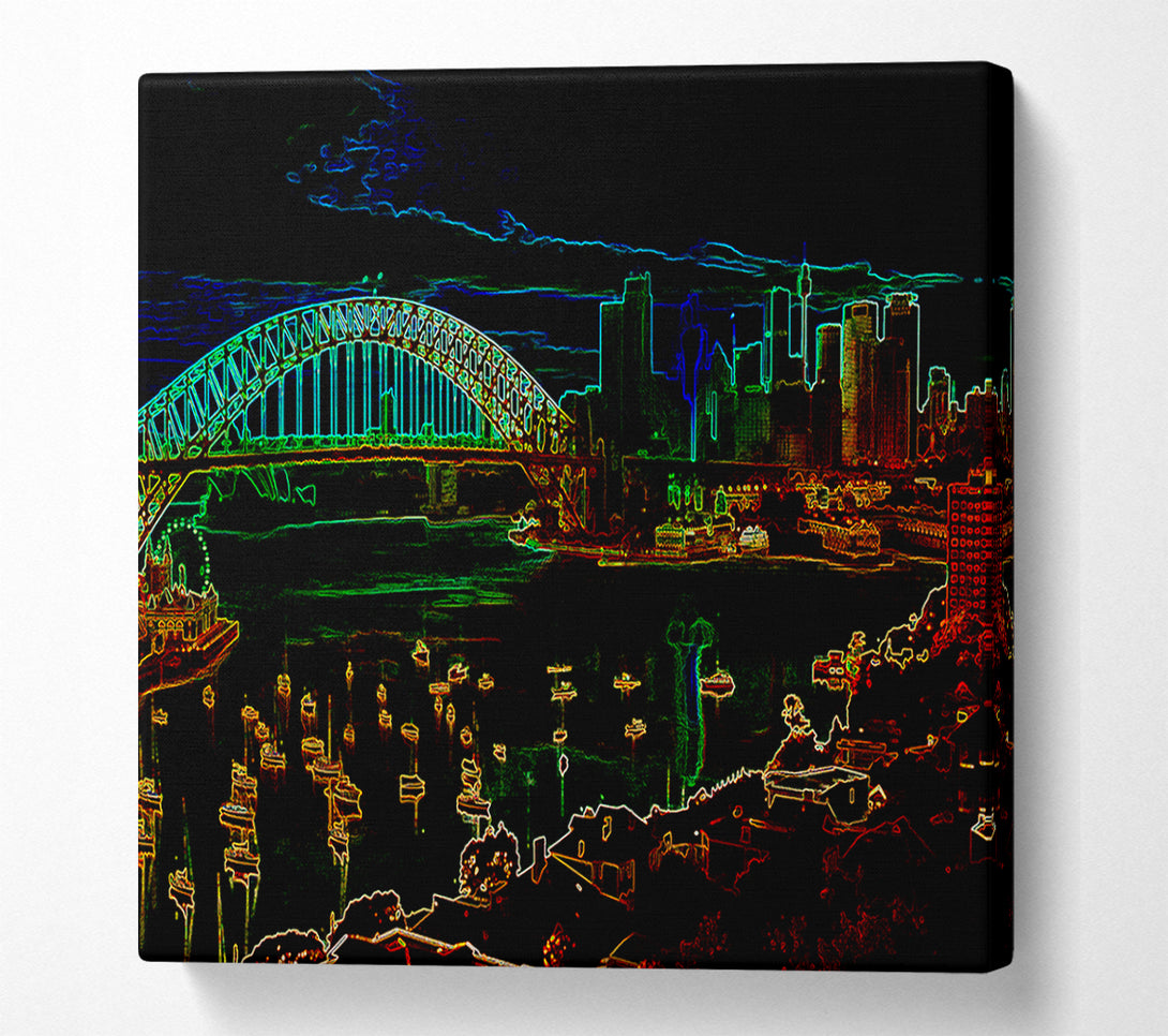  A Canvas Print of Sydney Australia Psychedelic Canvas Print