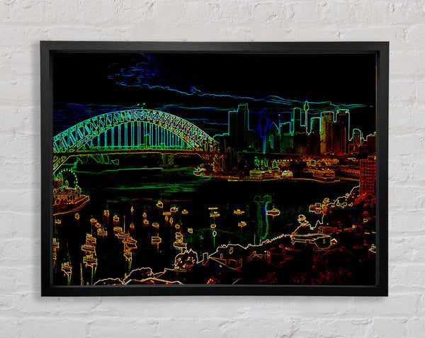 Sydney Australia Psychedelic Framed Print
